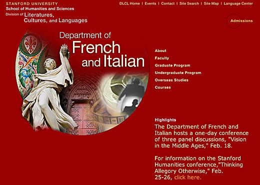 French and Italian home page
